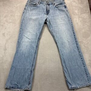 American Eagle Jeans Mens 36x34 Blue Bootcut Light Wash Denim Casual Preppy